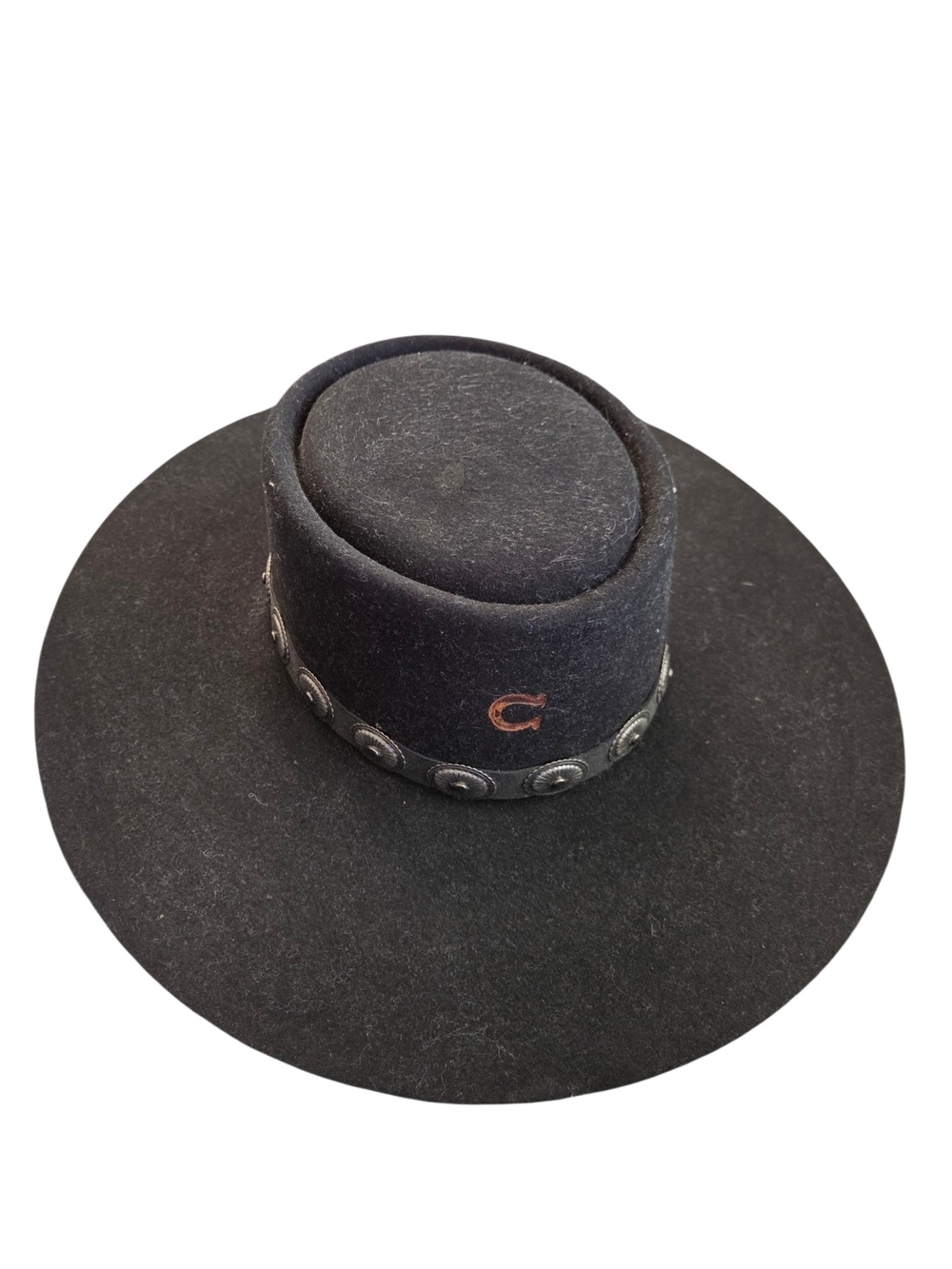 Charlie 1 Horse High Desert Black Wide-Brim Western Wool Hat with Concho Band